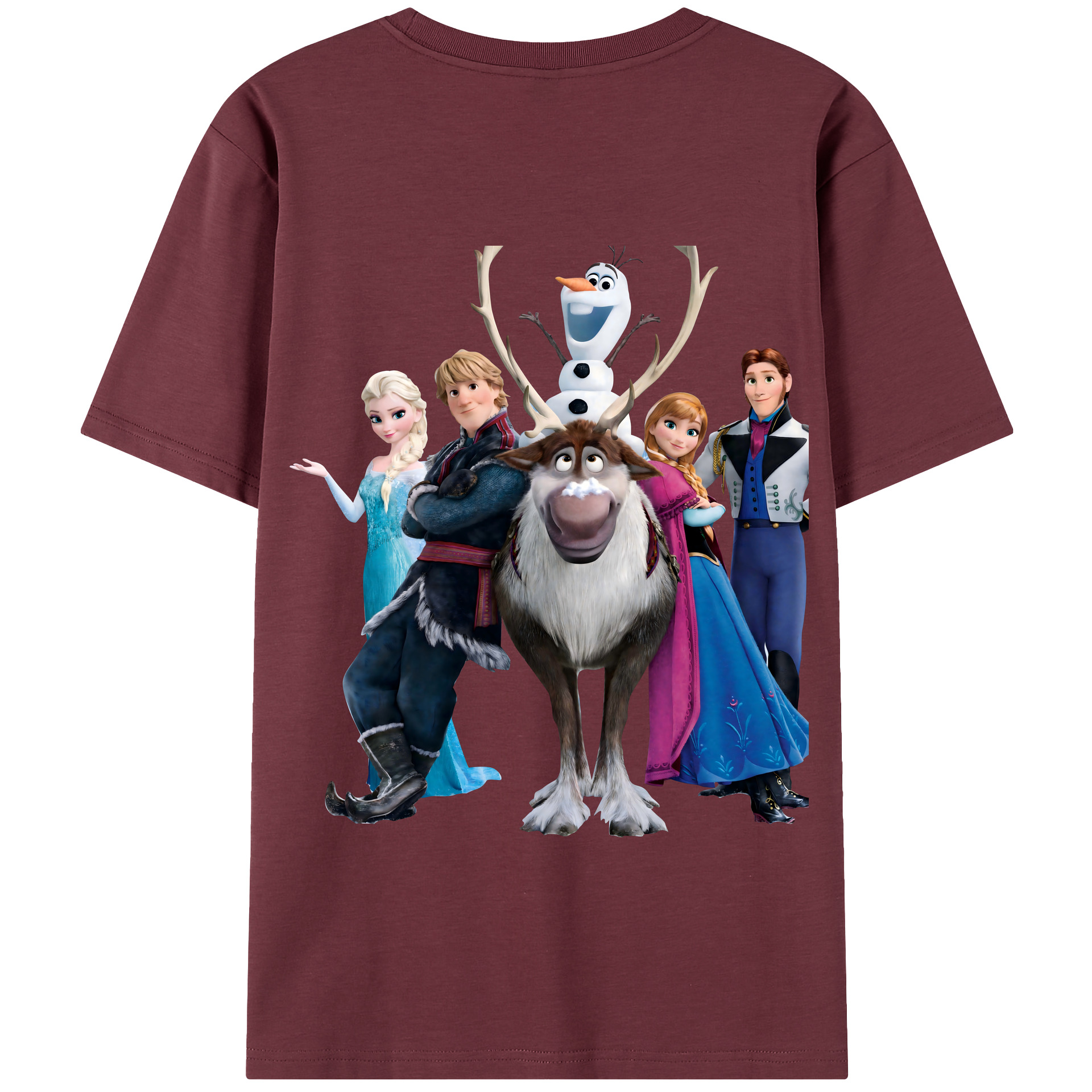 （画像用） アナと雪の女王 アンナ エルサ Frozen Anna Elsa 綿100％半袖Tシャツ（背面プリント）